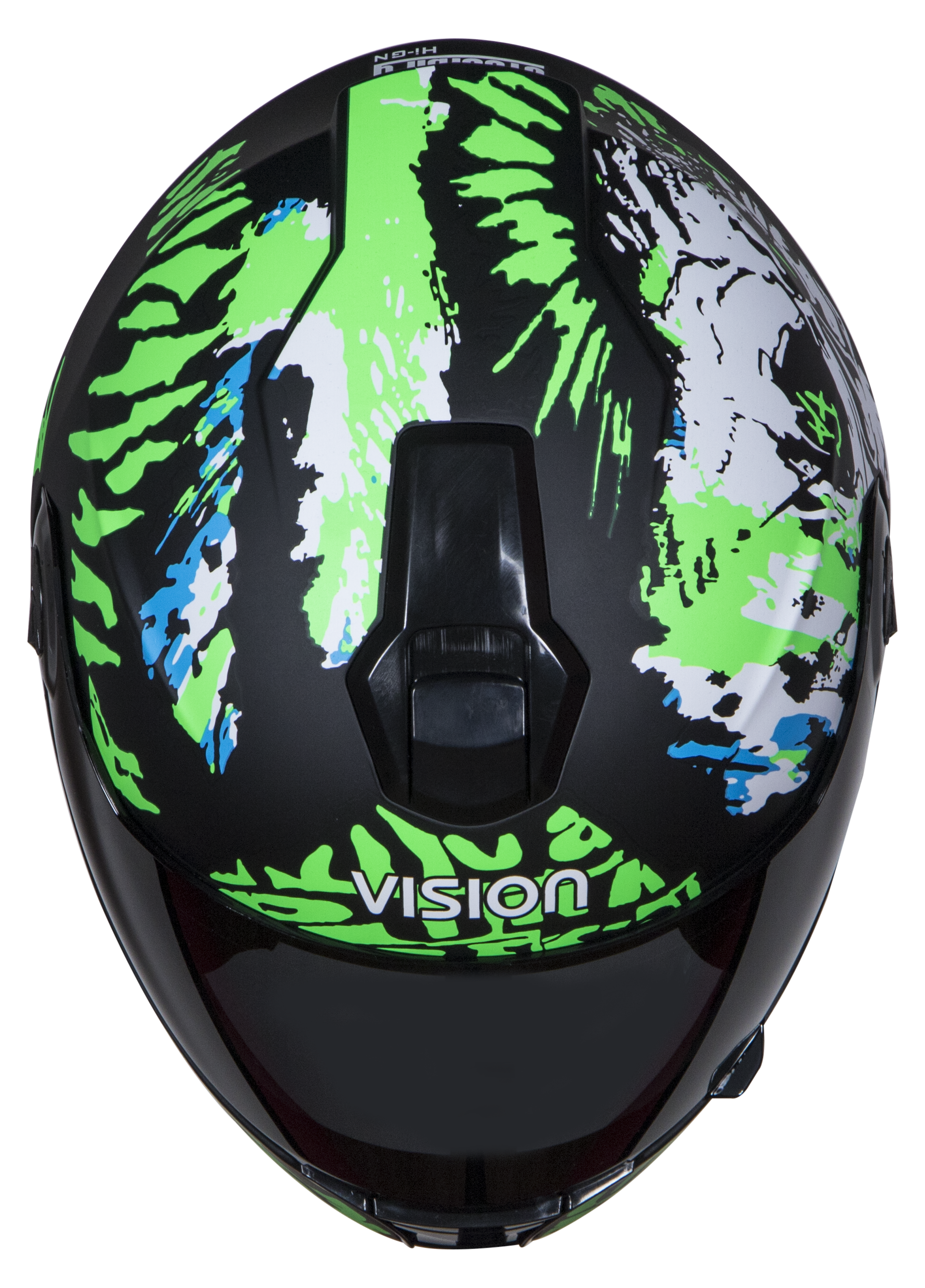 SBH-11 Vision Skull Mat Black With Fluo Green( Fitted With Clear Visor Extra Smoke Visor Free)